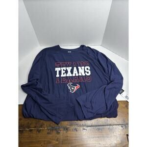Houston Texans Men’s 2XL Long Sleeve Sleepwear Shirt Navy Blue NWT NFL